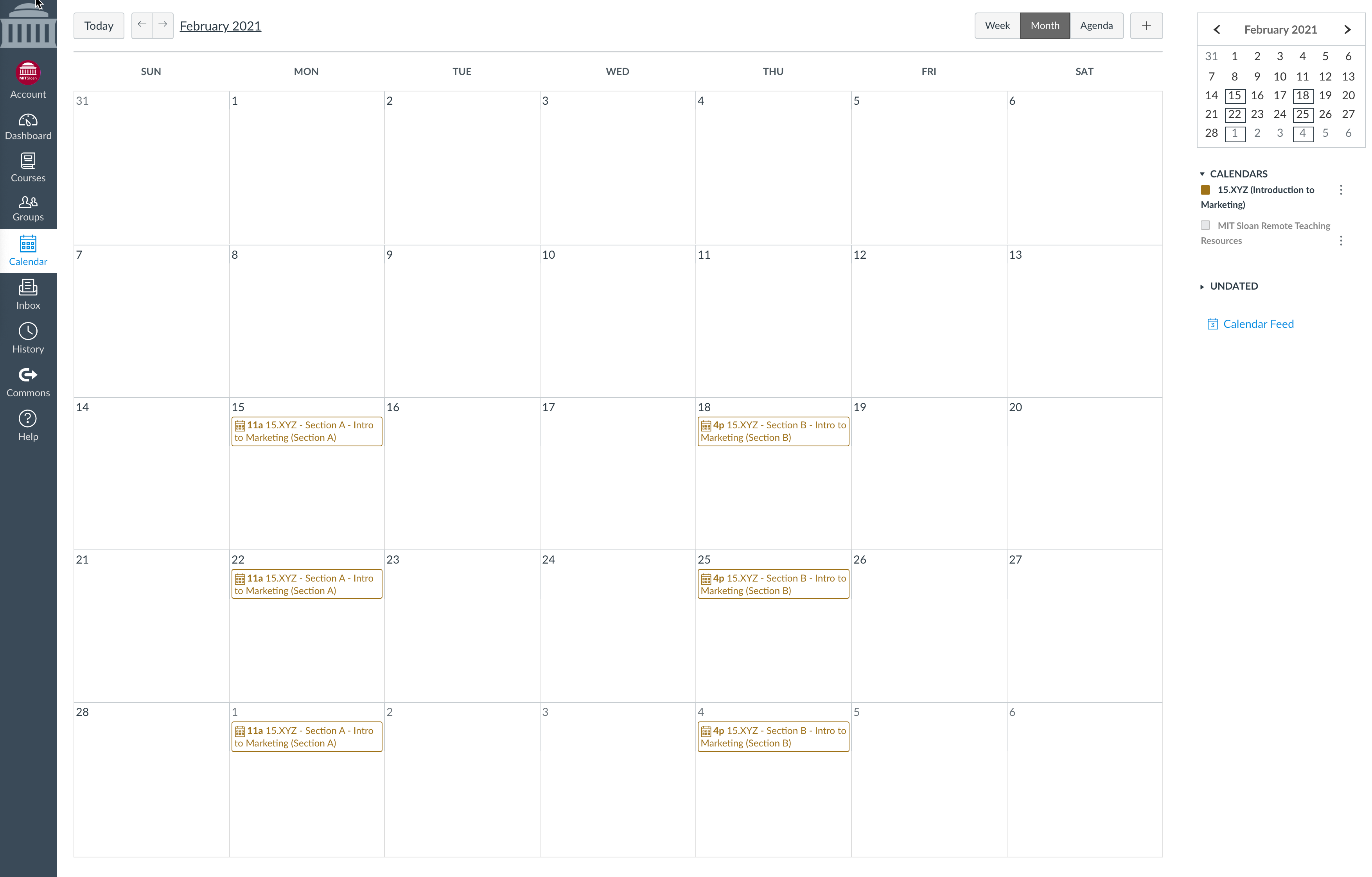 Review Calendar Events