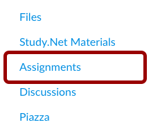 Click Assignments in the Course Navigation Menu