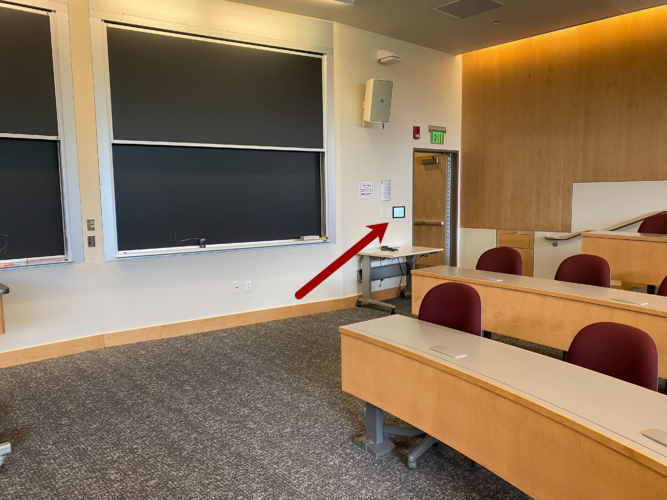 Photo of the zoom room controller location in the classroom
