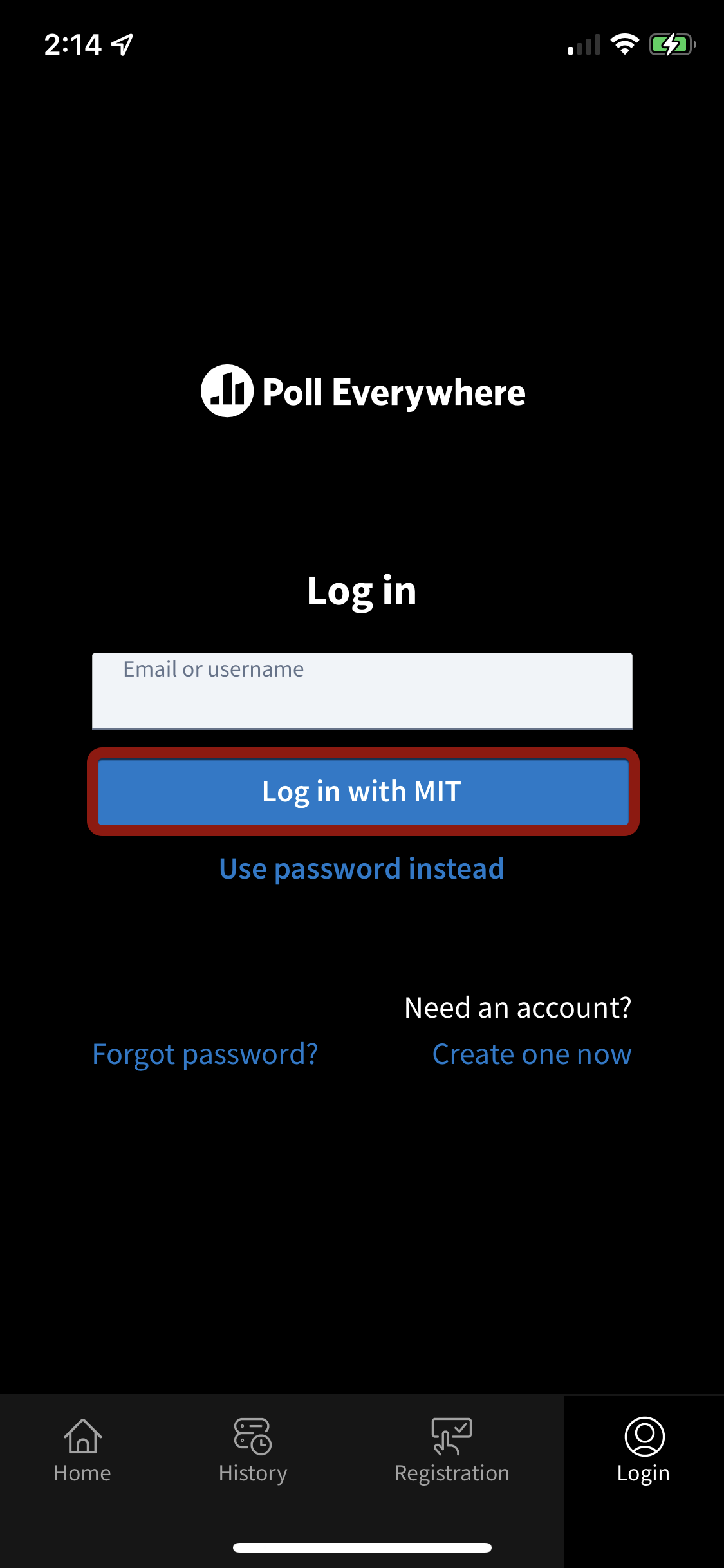 Click Log in with MIT