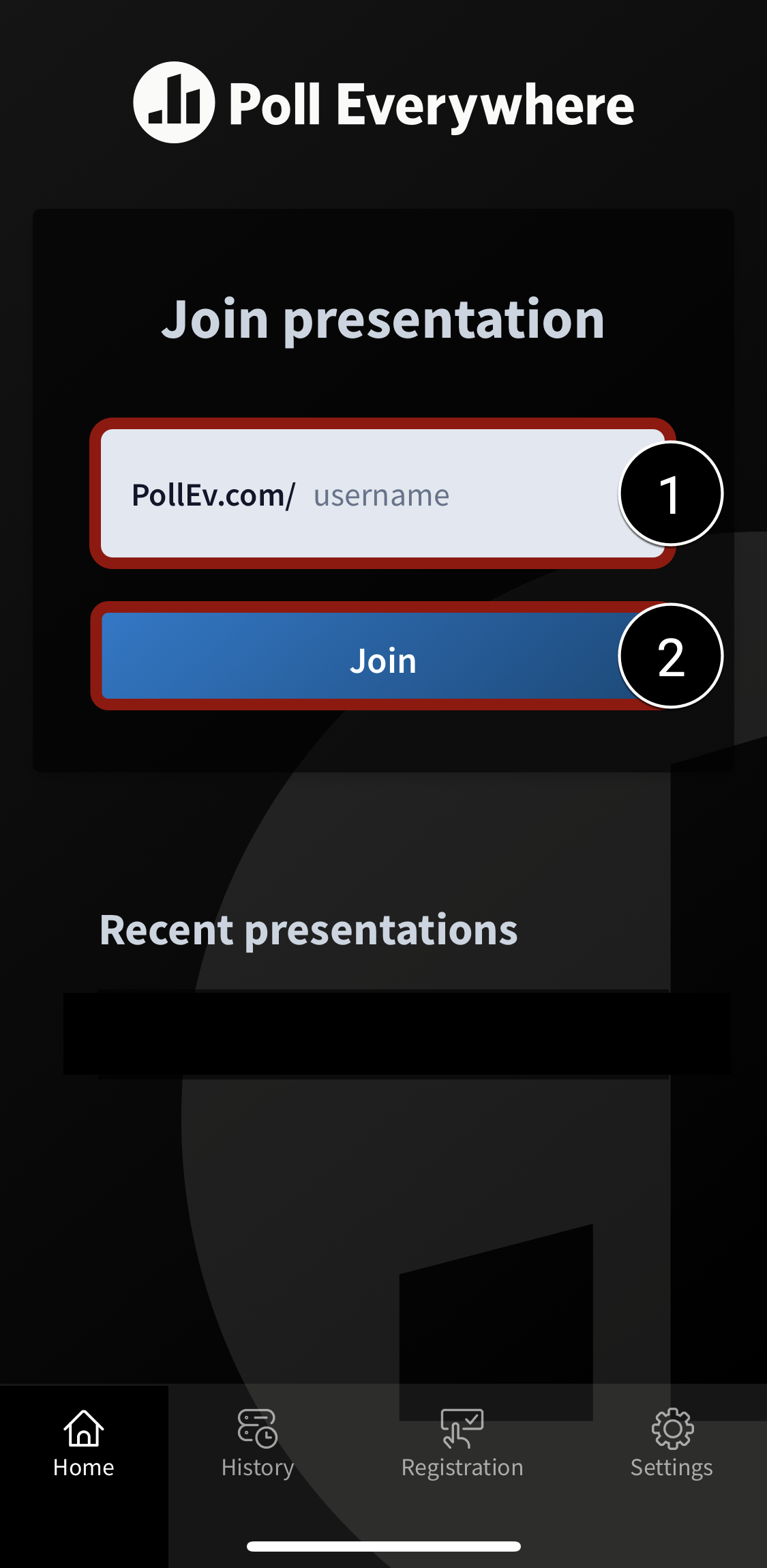 Enter the instructor's username and click Join