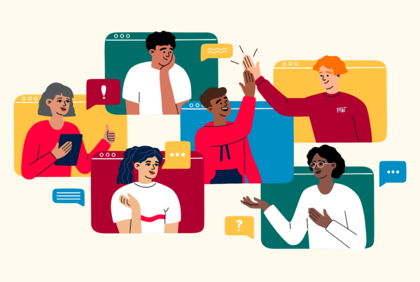 Illustration of students in a discussion
