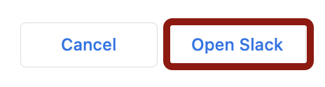 Screenshot of Open Slack button in web browser