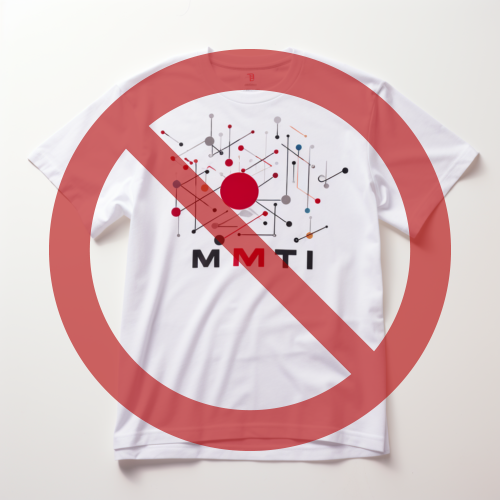 A logo T-shirt with the text MMTI