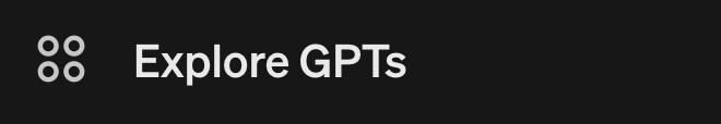 Screenshot of the Explore GPTs button