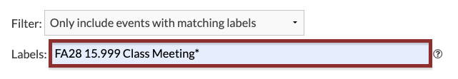 Screenshot of the Labels field