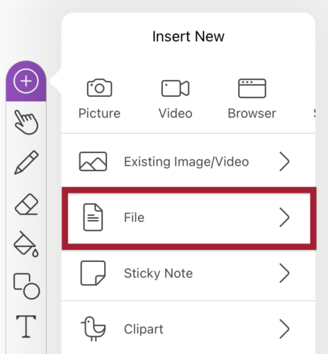 Screenshot of Add File button