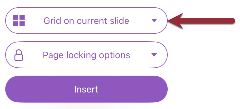 Screenshot of Grid on current slide button