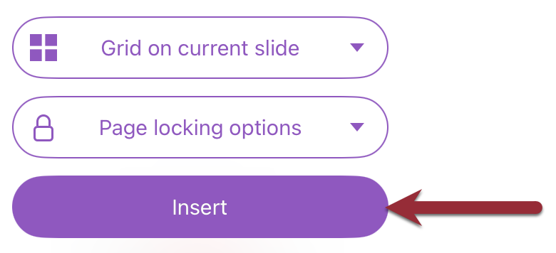 Screenshot of Insert button