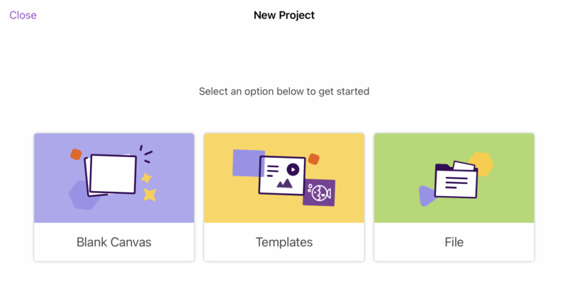 Screenshot of New Project options