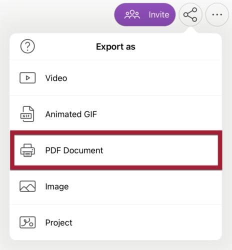 Screenshot of PDF Document button