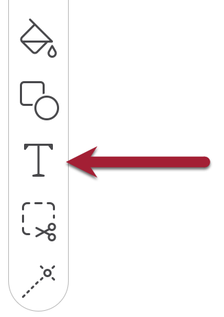Screenshot of Text Tool in toolbar