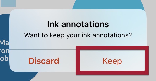 Screenshot of Keep button
