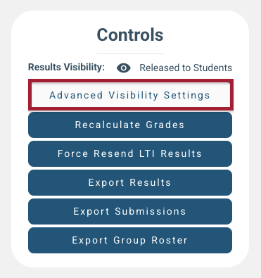 Screenshot of Advanced Visibility Settings button