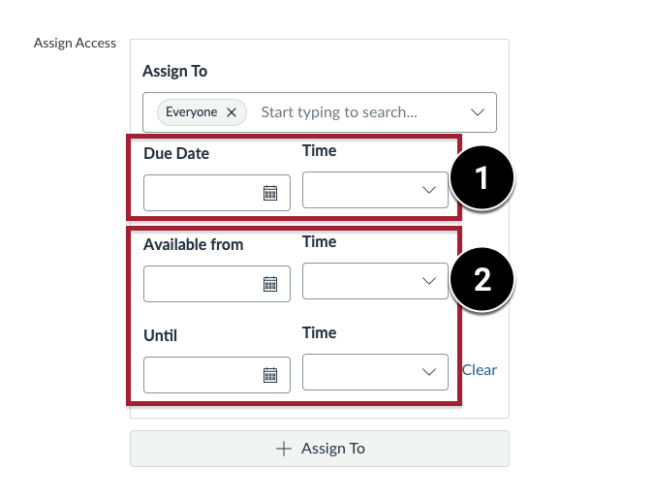 Screenshot of Assign Access options