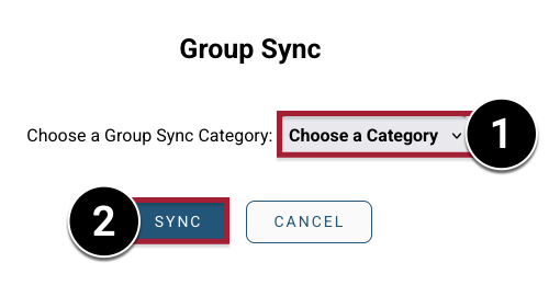 Screenshot of Group Sync window