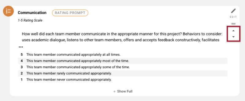 Screenshot of Up and Down arrows for a prompt
