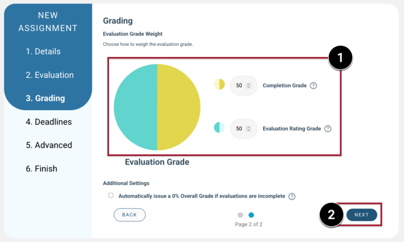 Screenshot of Grading window