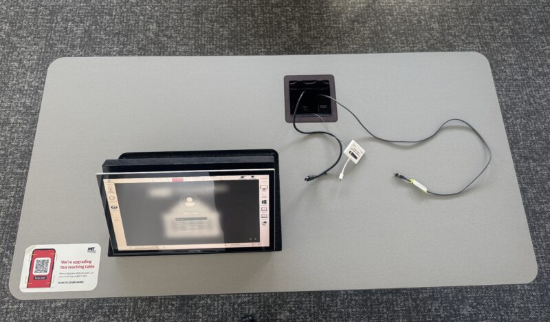 teaching table's laptop cables