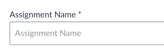 Screenshot of Assignment Name field