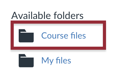 Screenshot of Course Files option