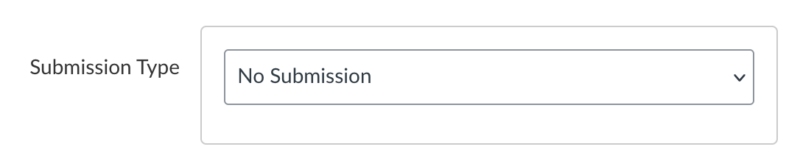 Screenshot of No Submission option